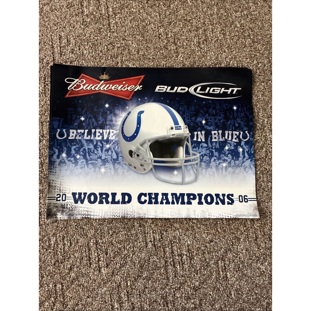 Vintage Budweiser Indianapolis Colts World Champions 2006 Advertisement Poster